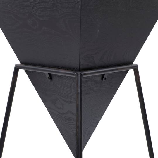 Gray Metal & Wood Modern Accent Table
